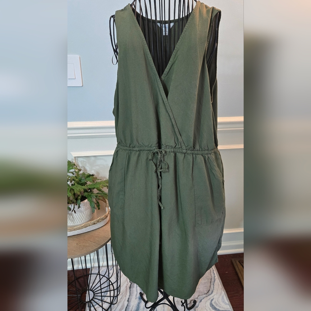 Time and Tru Olive Green Midi Dress